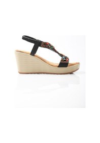Resim Guja 24y156-2 Kadın Taşlı 8 CM Dolgu Topuklu Comfort Sandalet Siyah 