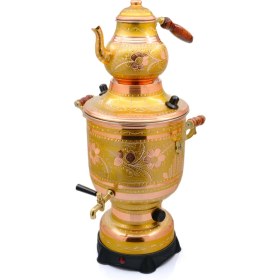 Resim Eriza 6 Litre 220V Elektrikli Işlemeli Bakır Semaver 