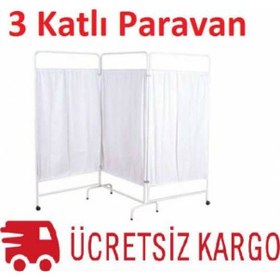 Resim 3 Kanatlı Paravan Muayene Masası Paravanı Revir Paravanı 