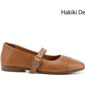 Resim Gönderi(R) Gönderi R Taba Baskılı Mary Jane Hakiki Deri Babet Taba 