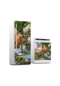 Resim Buzdolabı Ve Bulaşık Makinası Beyaz Eşya Sticker Kaplama Antik Şelale 