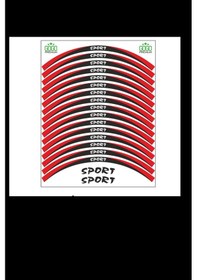 Resim Sevenkardeşler Kırmızı Siyah Sport Reflektörlü Jant Şeridi 