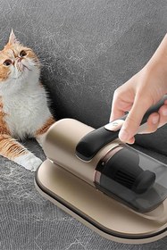 Resim woodhub Kablosuz el süpürgesi, altın renk, kedi ve köpek tüyü detaylı, güçlü temizlik 