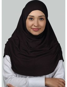 Resim Altobeh Hazır Türban Büzgülü Pileli Pratik Eşarp Tesettür Hijab - Namaz Örtüsü - Koyu Kahverengi 