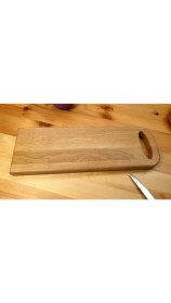 Resim F&S WoodArt Ahşap Meşe Saplı Kesme Sunum Mutfak Tahtası 