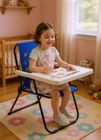 Resim Exent 2 6 Yaş, Katlanabilir Çocuk Sandalyesi Ve Masası Tak-çıkar Masa-galaxy Uzay Yolu-mavi Çok Renkli 