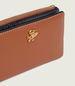 Resim Tommy Hilfiger Th Scrıpt Leather Bıfold Kadın Kahverengi Cüzdan - Aw0aw18490 