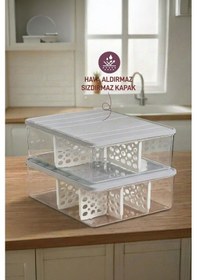 Resim Selka Home 2 Adet 4 Lt. Nora Bölmeli Organizer Buzdolabı Buzluk Düzenleyici Saklama Kabı 