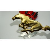 Resim Dk Ranger Koşan At Ön Panjur Vidalı Gold Metal Logo 