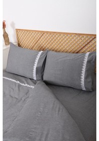 Resim Çift Kişilik Çarşaflı Lastikli Nevresim Takımı 200 X 220 Cm 