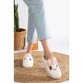 Resim Slipcat Pofuduk Hayvan Figürlü Panduf Kadın Ev Terliği Bohça Terliği Misafir Terliği 