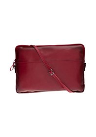 Resim Leeds 16 İnç Apple Uyumlu MacBook Ve Pc , Hakiki Deri, El Yapımı Kılıf, Gölgeli Kırmızı Kırmızı 