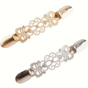 Resim Şık Altın ve Gümüş Metal Elbise Klipsi Sırt Tokası - Kadınlar için Güvenli Bel Sıkıştırıcısı, Gömlekler, Kazaklar ve Şallar için İdeal, Giyim Aksesuarı | Dekoratif Klips | Dayanıklı Metal, Giyinme Aksesuarları 