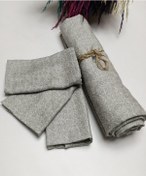 Resim Fil Desenli Gri Müslin Örtü Ve 3'Lü Mendil Seti Gri 