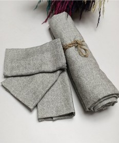 Resim Fil Desenli Gri Müslin Örtü Ve 3'Lü Mendil Seti Gri 