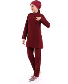 Resim Soft Likralı Tesettür Forma Takım İki Çıtçıt - 6407 Bordo Soft-6119 