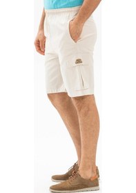 Resim Gabardin Lastikli Erkek Şort Krem Krm - 2Xl Krem 