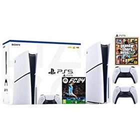 Resim Sony Playstation 5 Slim CD Edition - 2. Dualsense Ps5 Kol - Fifa FC 24 - GTA 5 Oyun Konsolu (İthalatçı Garantili) 