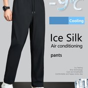 Resim Erkekler için buzlu ve kaygan fiberli, yüksek elastikiyetli, nefes alabilen, bağcıklı, yan cepli, rahat ve hafif, hızlı kuruyan, dış mekan sporları, evde rahatlamak ve sokak giyimi için klasik düz renkli, dayanıklı spor pantolonları, koşu, antrenman ve yürüyüş için 