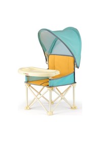 Resim Minimono Tenteli Portatif Mama Sandalyesi Sarı-yeşil 