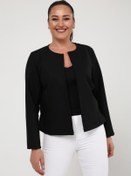 Resim Curvy Trend Büyük Beden Interlok Kısa Ceket 