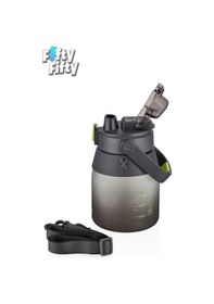 Resim 1000ml Askılı Tek Kapak Çift Kullanım Pipetli/pipetsiz Kullanım Softtouch Su Matarası 