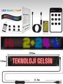 Resim RetroNaut Pixel Led Panel Dijital Ekran Yazı ve Animasyon Eklenebilen Telefon Kontrollü Yapışkanlı 16x96 Led 