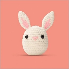 Resim Die Grup Başlangıç Seviyesi Amigurumi Tavşan Örgü Seti, El Yapımı Oyuncak 