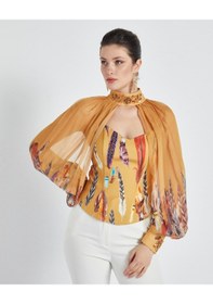 Resim İşleme Detaylı Bolero Ve Büstiyer Takım - Çıkarılabilir Bolero - Modern Ve Şık - Özel Gün Ve Davetler İçin Takım Safran Çok Renkli 