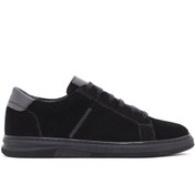 Resim Men's Black Lace-Up Suede Leather Sneaker Derimod