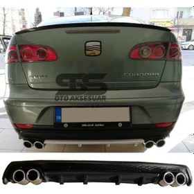 Resim Seat Cordoba Difüzör Arka Tampon Eki 4 Egzoz Çıkışlı Siyah Lüx Ti 