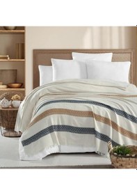 Resim Schafer Home Wave 200x230 Çift Kişilik Pike-ekru/hardal Bej 