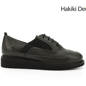 Resim Gönderi R Haki Antik Bağcıklı Dolgu Taban Hakiki Deri Ayakkabı Haki 