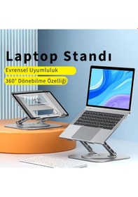 Resim Polham 360 Derece Dönebilen Yükseklik, Açı Ayarlı Notebook, Tablet Standı, Kaydırmaz, Katlanabilir Stand 