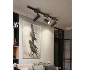 Resim Siyah Kasa Günışığı 1 Metre Raylı 3'lü 30W Ray Spot Vitrin Mağaza Armatürü Gün Işığı 
