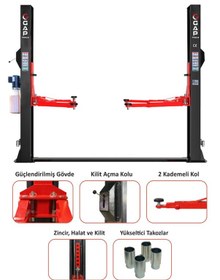 Resim 4 Ton İki Sütunlu Yarı Otomatik Hidrolik Lift Gpl101 