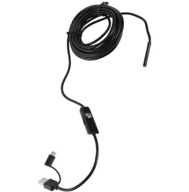 Resim Usb Type-c Endoskop Kamera, Led Işıklı, 5 Metre Kablolu, Android Ve Pc Uyumlu, Otomobil Ve Ev İnceleme İçin 