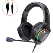 Resim LECOO HT403 Stereo USB RGB Led Aydınlatma Siyah Gaming Mikrofonlu Kulaklık Lenovo