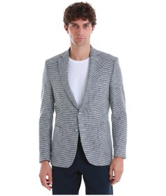 Resim Hatemoğlu Lacivert Comfort Fit Desenli Mono Yaka Klasik Ceket 14252024c001 436 Lacivert 