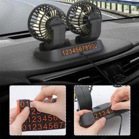 Resim ŞüsCarOto Aksesuar Üniversal Oto Ofis Araç Içi Torpido Üstü Vantilatör Çift Başlıklı Çakmaklık Girişli 2 Kademeli Soğutucu Fan 360° Dönebilen Ultra Sessiz Oynar Başlıklı Araç Fanı 12V 