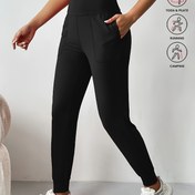 Resim Kadınlar için Yan Cepli Yoga Pantolonu Koşu Pantolonu Kadın Spor Koşu Dokuz-Yirmi Pantolon 