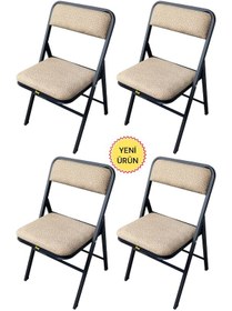 Resim Hey 4'lü Katlanır Kamp Sandalyesi Piknik Sandalyesi Kahverengi 