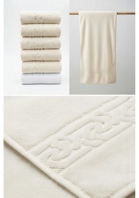 Resim 6'lı Rita Ekru El Havlusu - 50x90 Cm, 240gr, %100 Pamuk, Spa Ve Otel Havlusu, Günlük Kullanıma Uygun Ekru 