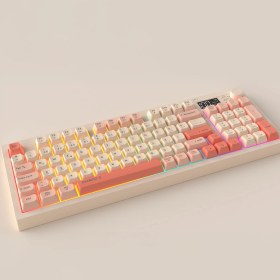 Resim Everest KB-85 SILENT PRO Kablosuz Bej-Pembe-Turuncu SESSİZ RGB Wireless 2.4Ghz Q Oyuncu Klavyesi 