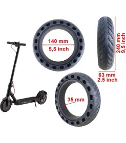 Resim Yanturlar Motorlu Taşıtlar Elektrikli Scooter 9.5 Inch Patlamaz Dolgu Lastik 