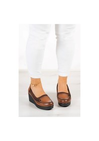 Resim Erkan Saçmacı Priscilla Taba Hakiki Deri Dolgu Topuklu Streç Günlük Ayakkabı Taba 