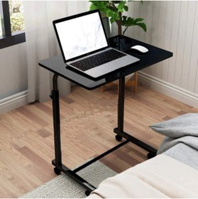 Resim Depolife Tekerlekli Notebook Laptop Çalışma Sehpası Eğim Ve Yükseklik Ayarlı Akrobat Ders Yemek Çekyat Masası 