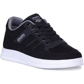 Resim Ghattix Erkek Keten Sneaker Yazlık Mevsimlik Ayakkabı Siyah 