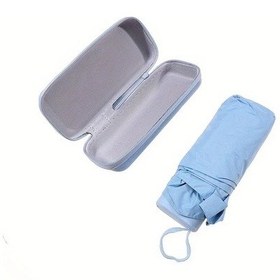 Resim Xuweiwei Sky Blue Uv Koruma Kartlıklı Katlanır Şemsiye 