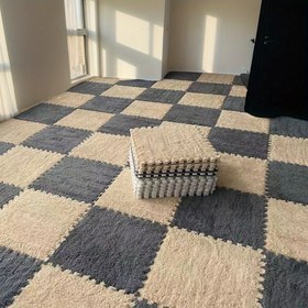 Resim 24 adet Peluş Kış Sıcaklığı Alan Mat Seti - Rahat Çizgili Desen, Makine Yapımı, Elde Yıkama, Oturma Odası, Yatak Odası, Tatami, Dolap ve Canlı Yayın için İdeal, Noel Dekoru, Noel Süsleri, Bulmaca Zemin/Altlık, Mat ve Altlık 